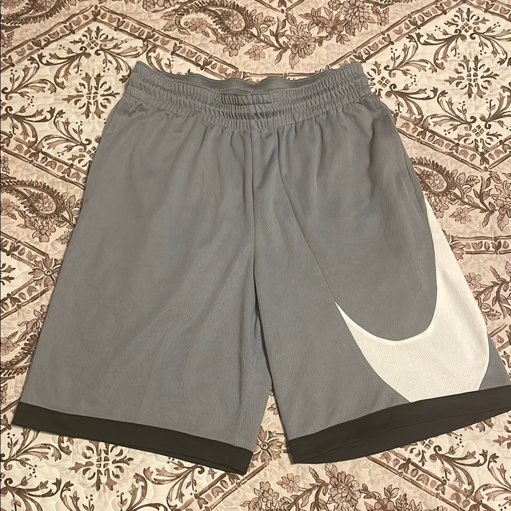 Nike Gray and White Athletic Shorts Moisture-Wicking Comfort